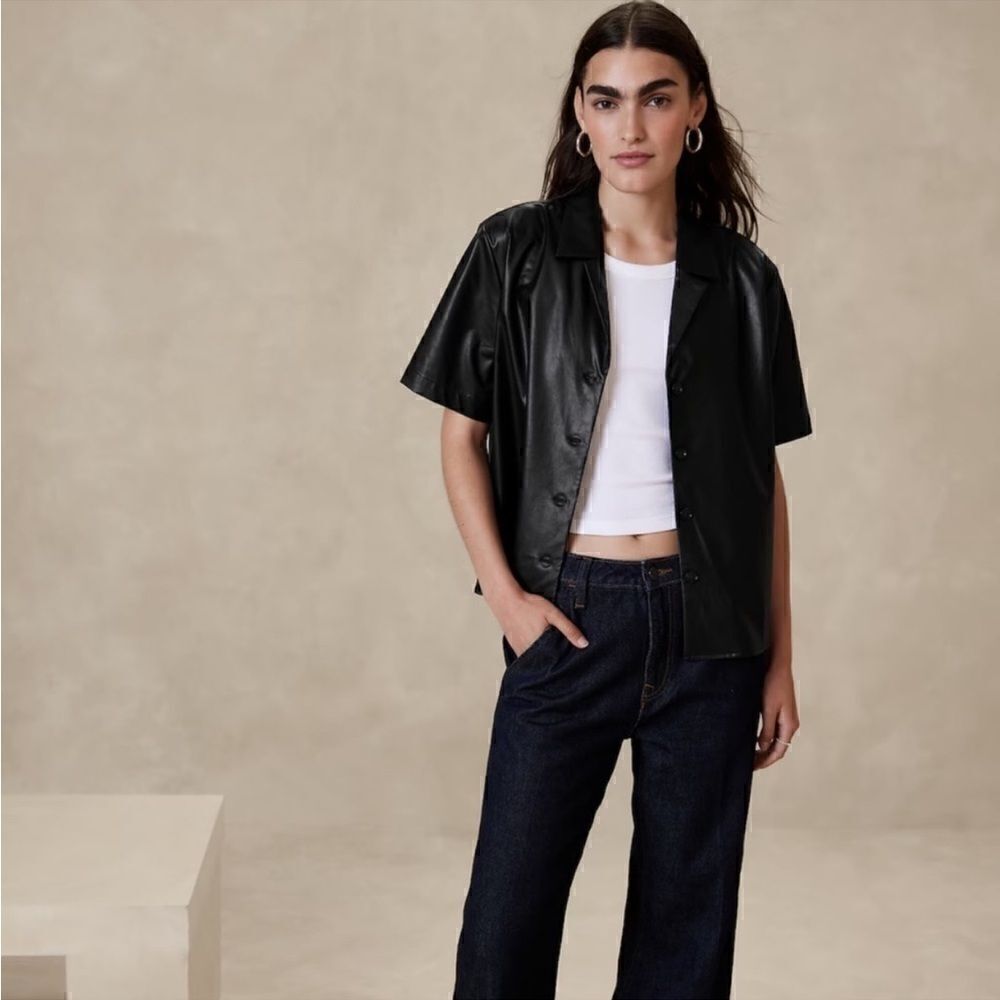 Banana Republic Vegan Leather Shirt